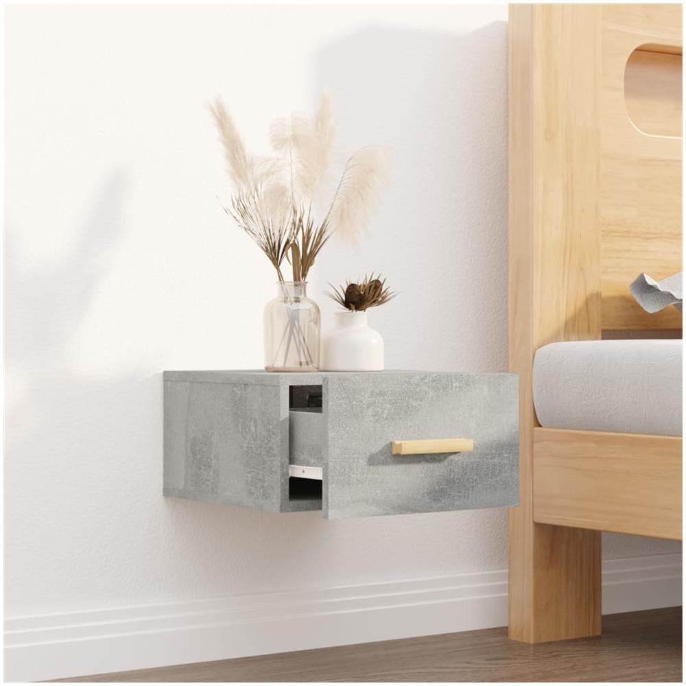 Comodino A Muro Grigio Cemento 35x35x20 Cm - Foto 2