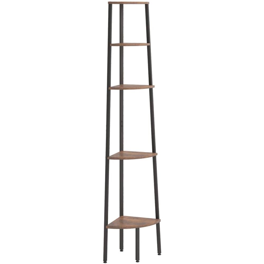 Scaffale Angolare 5 Livelli Marrone Scuro Nero 45,5x31,5x180 Cm - Foto 2