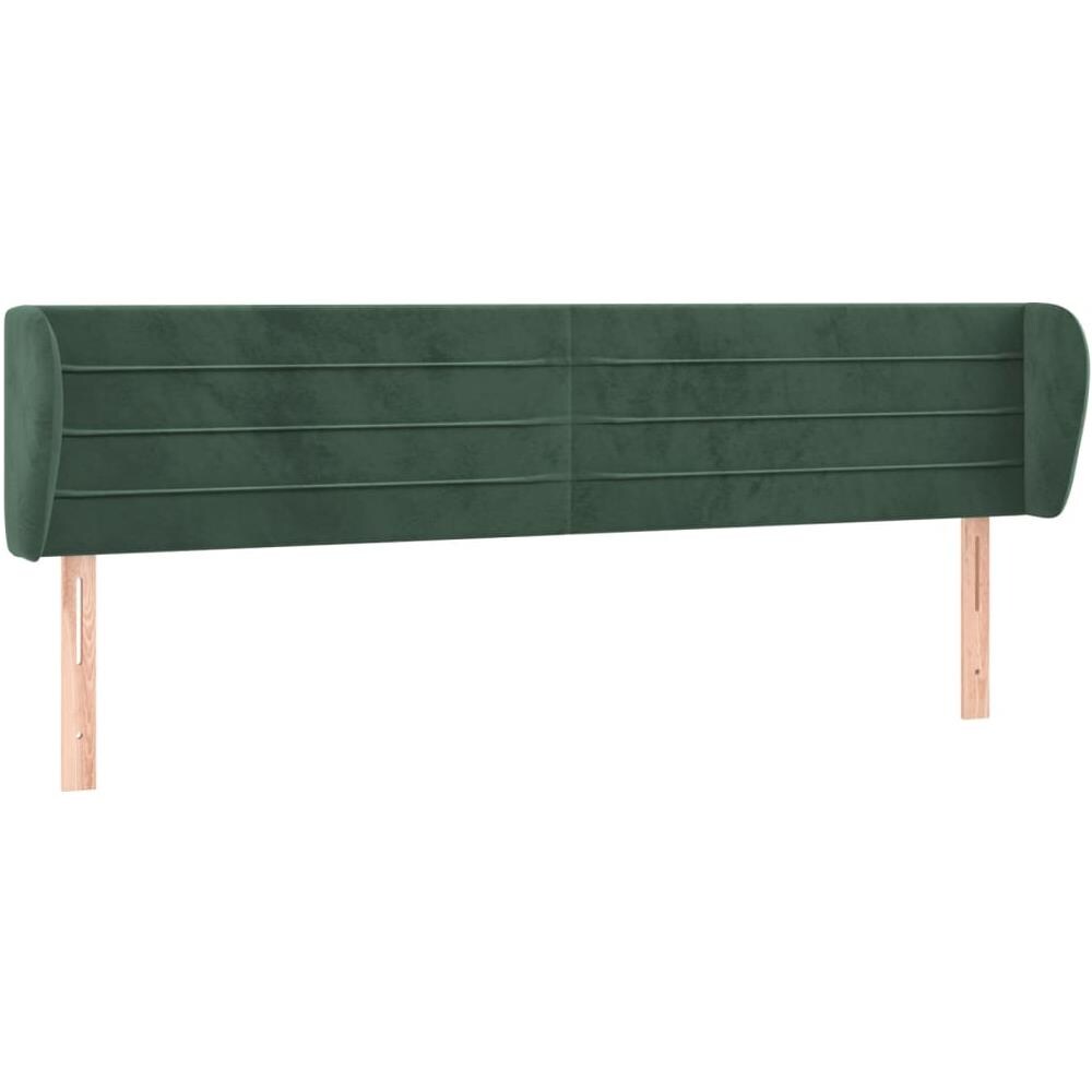 Testiera Ad Orecchio Verde Scuro 203x23x78/88 Cm In Velluto - Foto 2