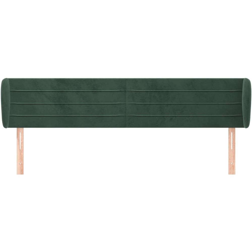 Testiera Ad Orecchio Verde Scuro 203x23x78/88 Cm In Velluto - Foto 3