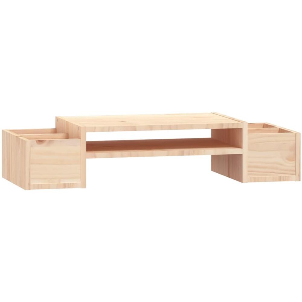 Supporto Per Monitor 70x27,5x15cm In Legno Massello Di Pino - Foto 2