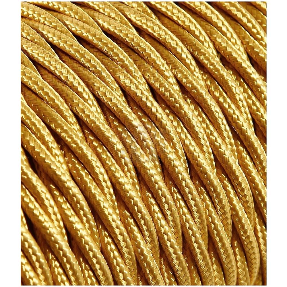 Mt 10 Cavo Elettrico Treccia 2x0,75 Rivestito In Tessuto Colore Oro Per Lampadari E Impianti A Vista - Foto 2