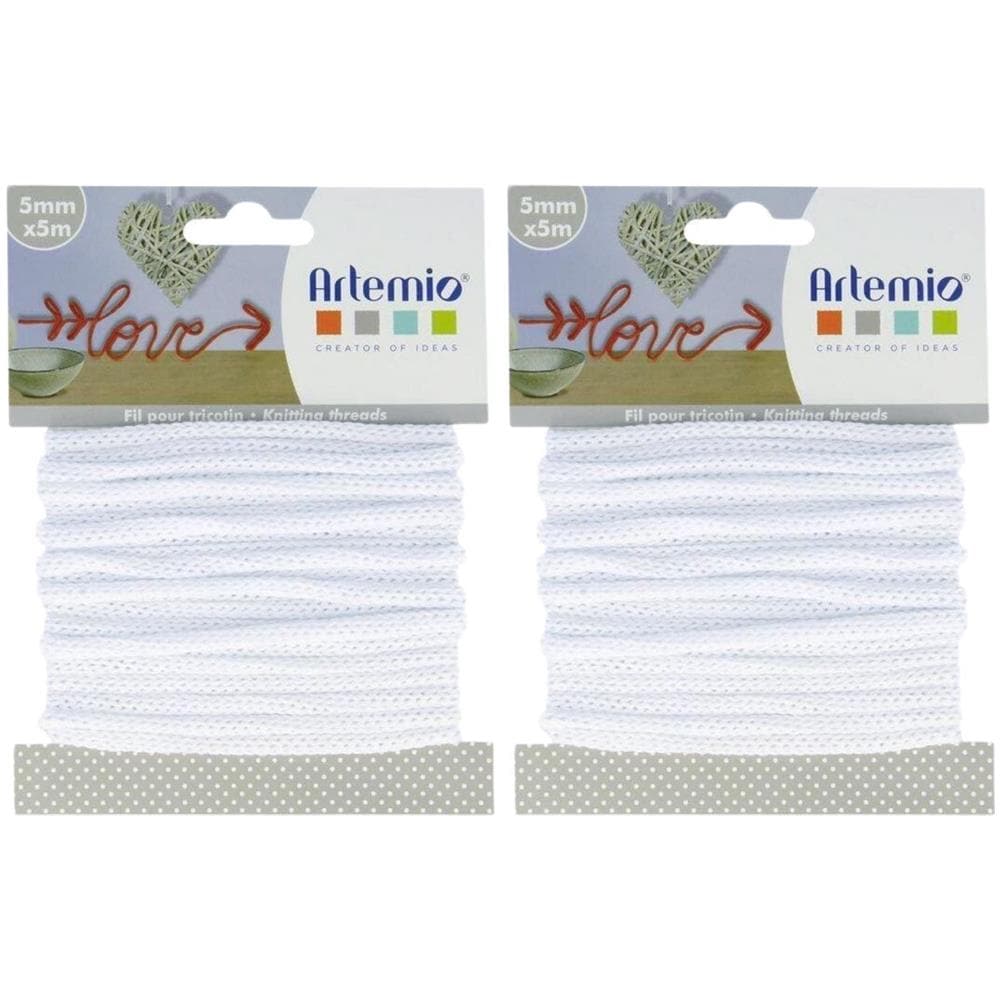 2 Filati Per Maglieria 5 Mm X 5 M - Bianco - Foto 1