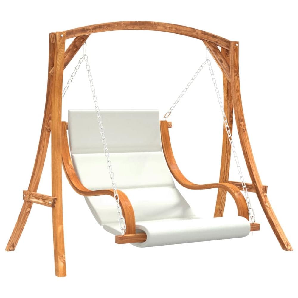 Sedia A Dondolo Con Cuscino Massello Di Abete Finitura In Teak - Foto 2