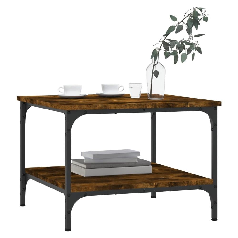 Tavolino Da Salotto Rovere Fumo 55x55x40cm In Legno Multistrato - Foto 3