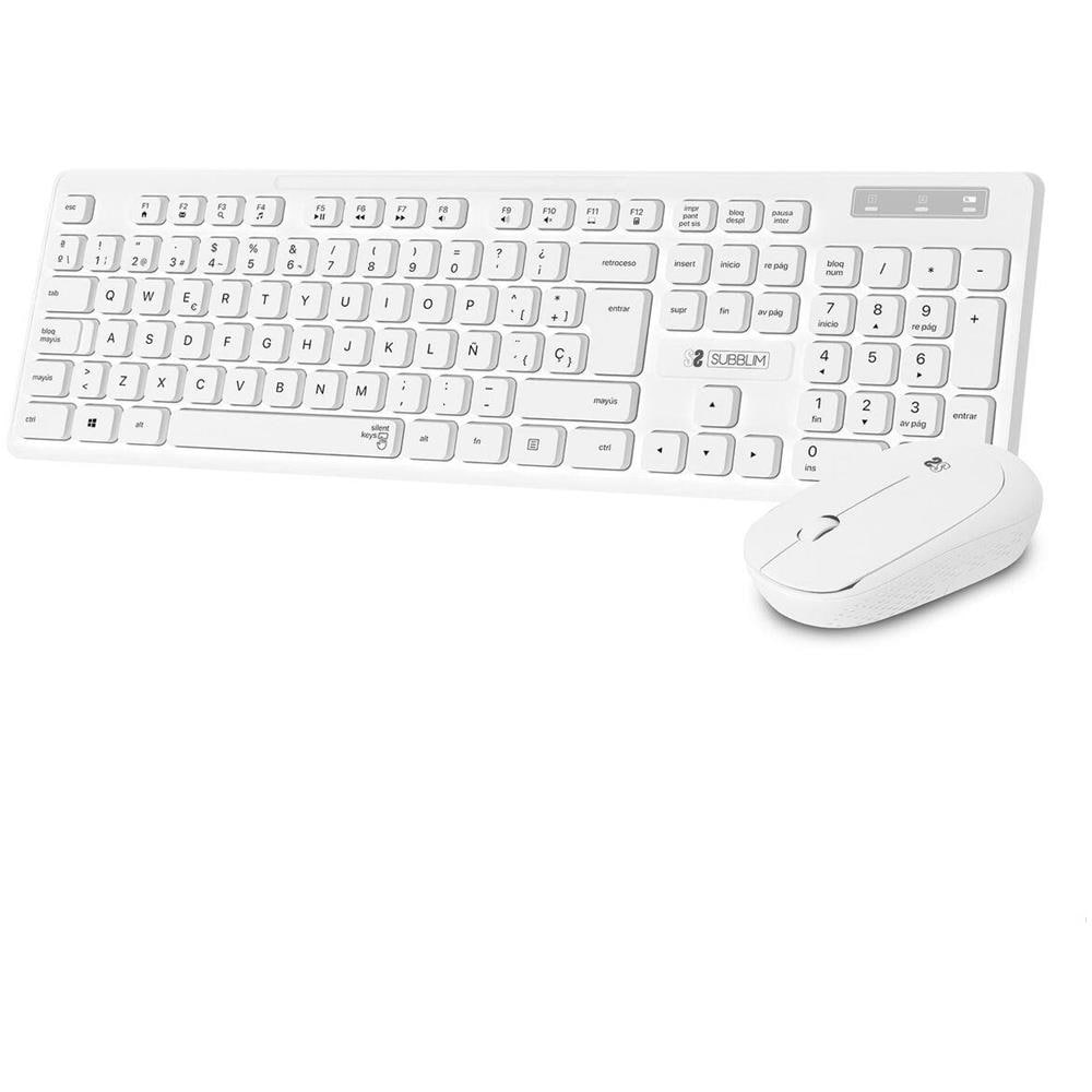 Tastiera e Mouse Wireless 8436586742560  (Layout QWERTY) Colore Bianco - Foto 1