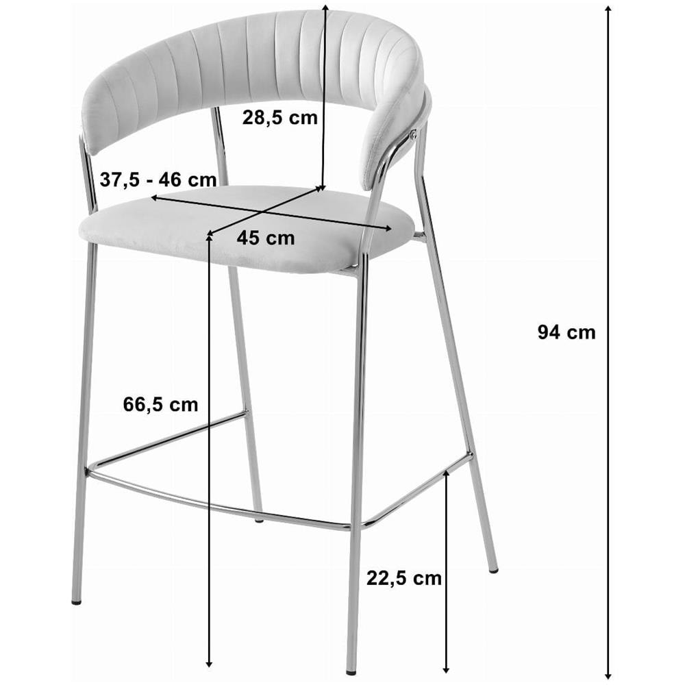Sgabello BADIA in velluto beige con gambe dorate, design ergonomico per cucina - Foto 5