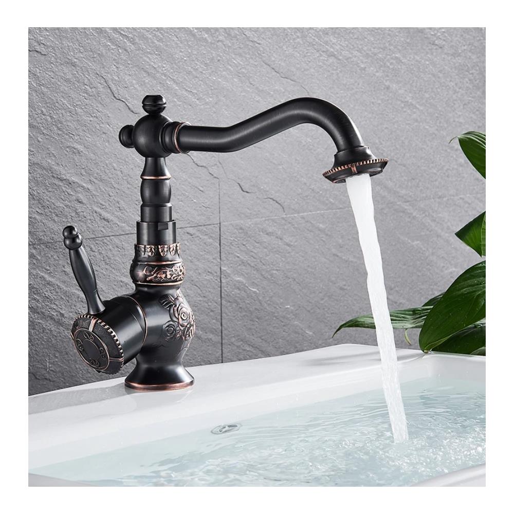 Rubinetto per lavabo da bagno, Blackswan, tipo M36, modello nero anticato, misura 21,3 cm - Foto 2
