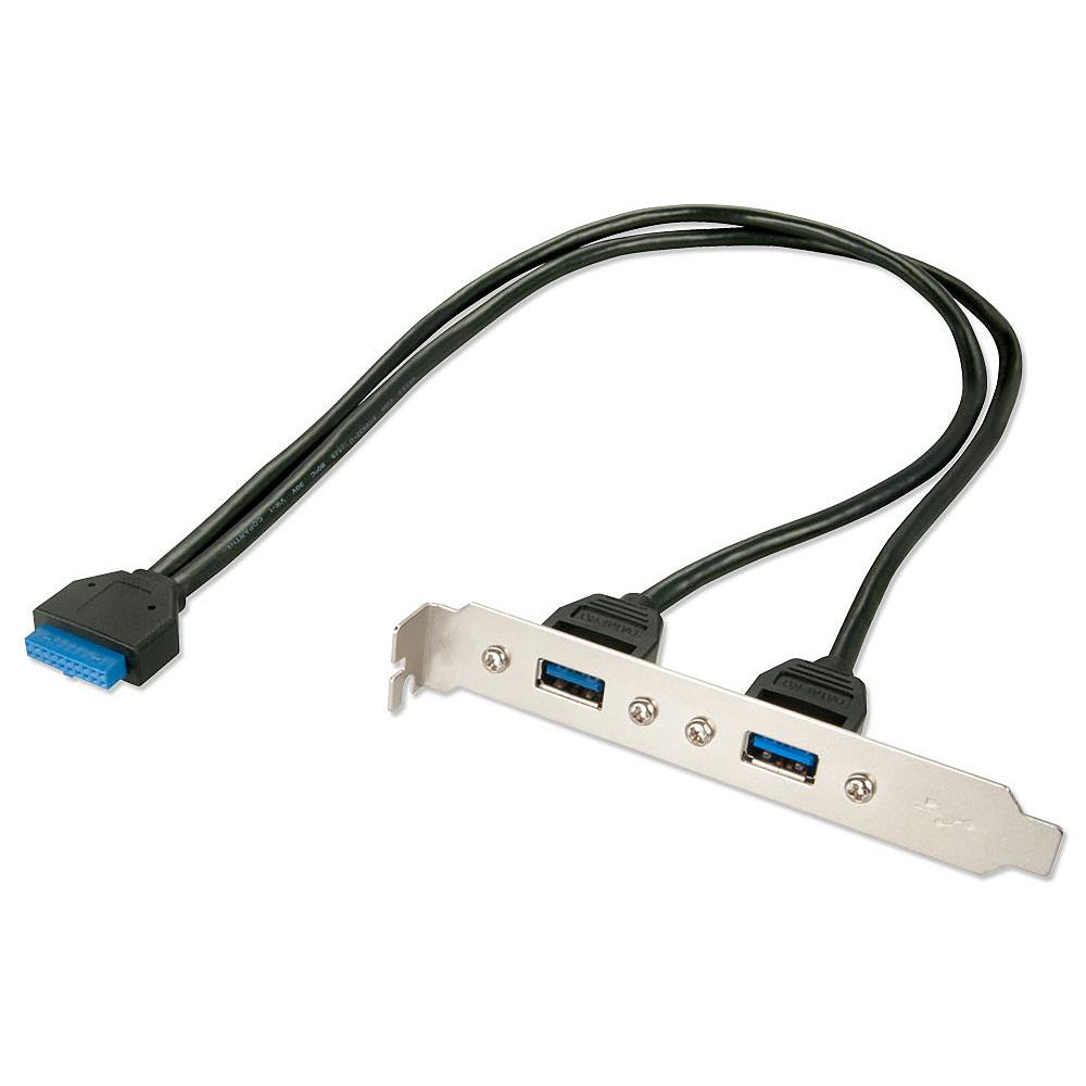 Cavo per trasferimento dati LINDY - USB / IDC - 40 cm - 2 x Tipo A Femmina USB - 1 x IDC Femmina IDE - Foto 2