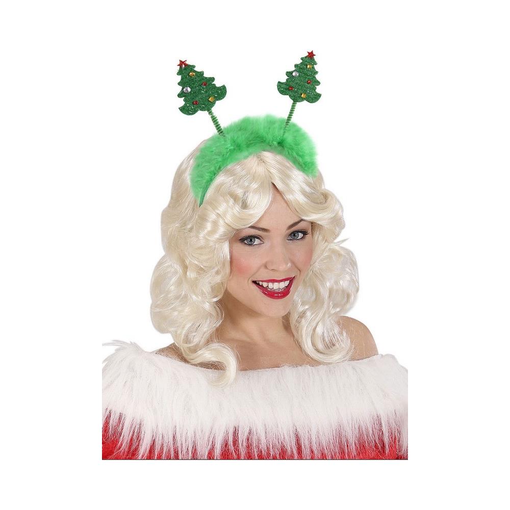 Cerchietto Con Pelliccia Alberi Natale Taglia Unica - Foto 1