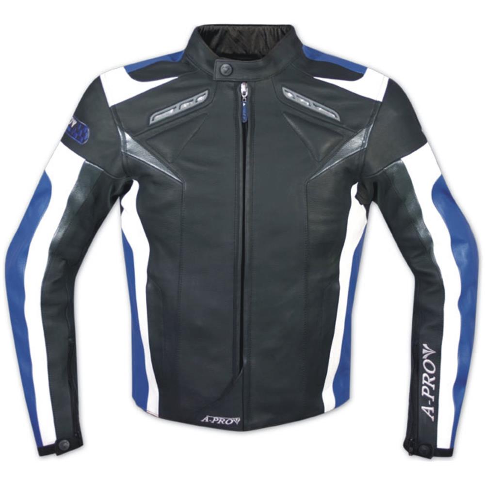 Moto Giacca Pelle Motociclismo Sport Gilet Estraibile Protezioni Ce Blu 3xl - Foto 1