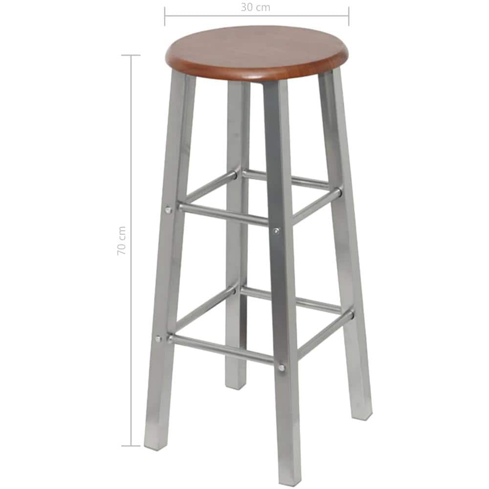 Sgabelli Da Bar 4 Pz Argento E Marrone In Mdf - Foto 5