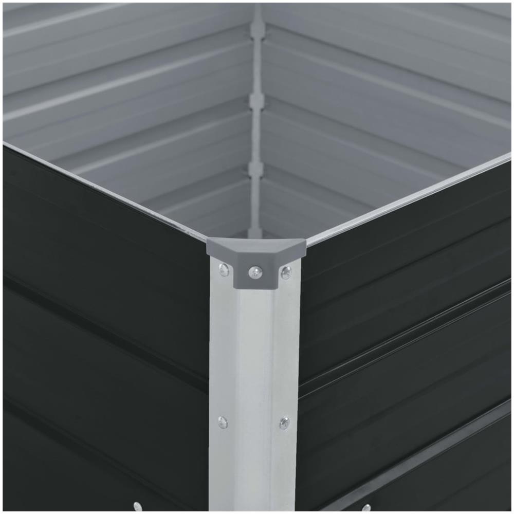 Letto Coltura Rialzato 100x100x45 cm Acciaio Zincato Antracite - Foto 2