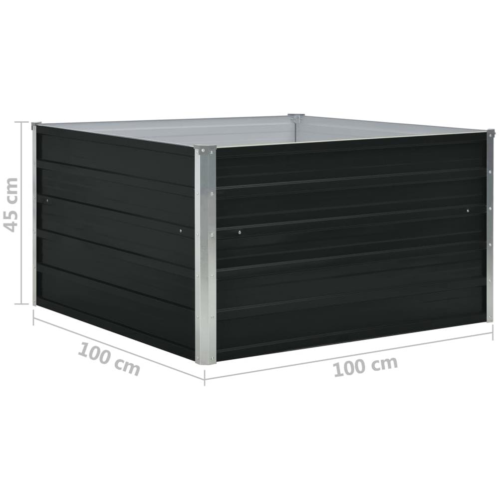 Letto Coltura Rialzato 100x100x45 cm Acciaio Zincato Antracite - Foto 6