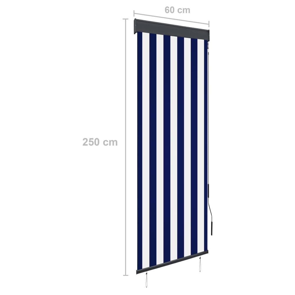 Tenda a Rullo per Esterni 60x250 cm Blu e Bianca - Foto 8