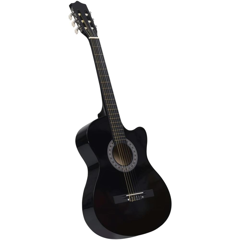 Chitarra Classica Cutaway Western con 6 Corde Nera 38"" - Foto 1