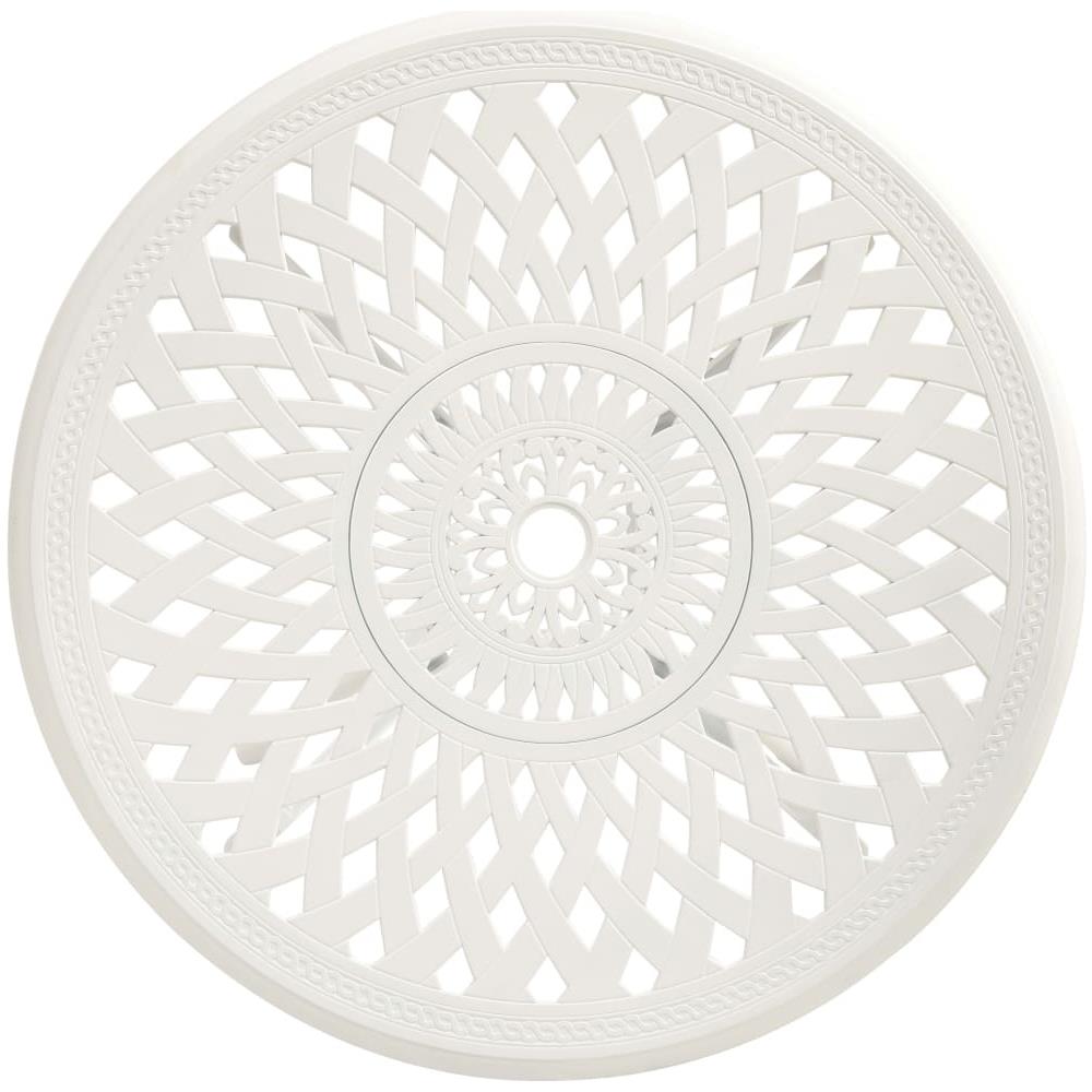 Tavolo da Giardino Bianco 78x78x72 cm in Alluminio Pressofuso - Foto 3