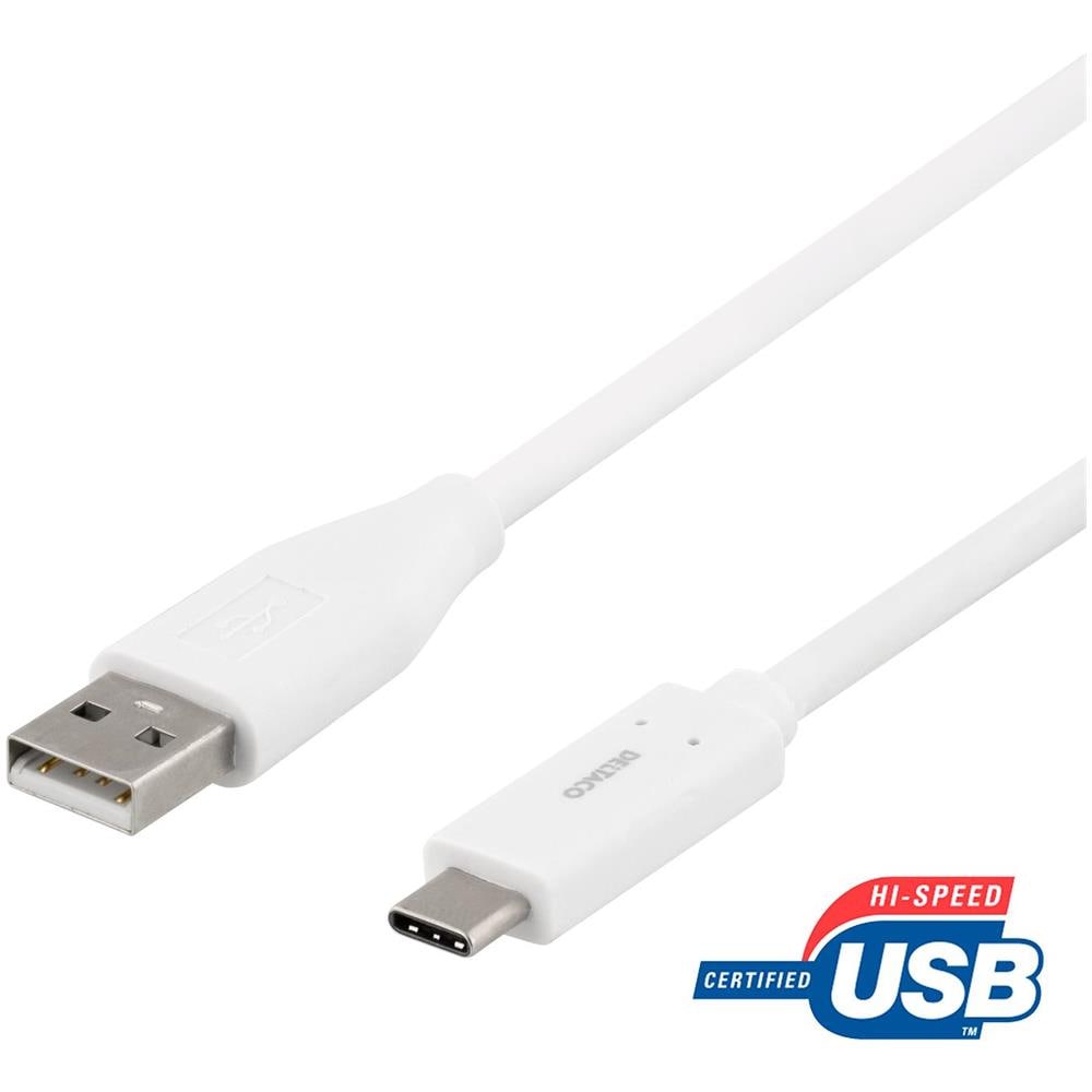 Cavo Da Usb-a A Usb-c, 2m, 3a, Usb 2.0, Bianco - Foto 1