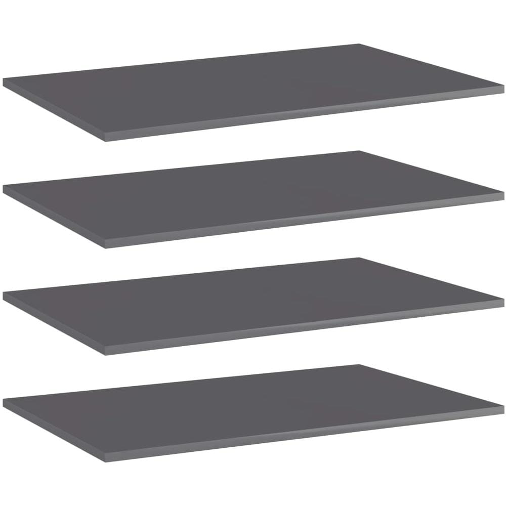 Ripiani per Libreria 4pz Grigio Lucido 80x50x1,5cm Multistrato - Foto 1