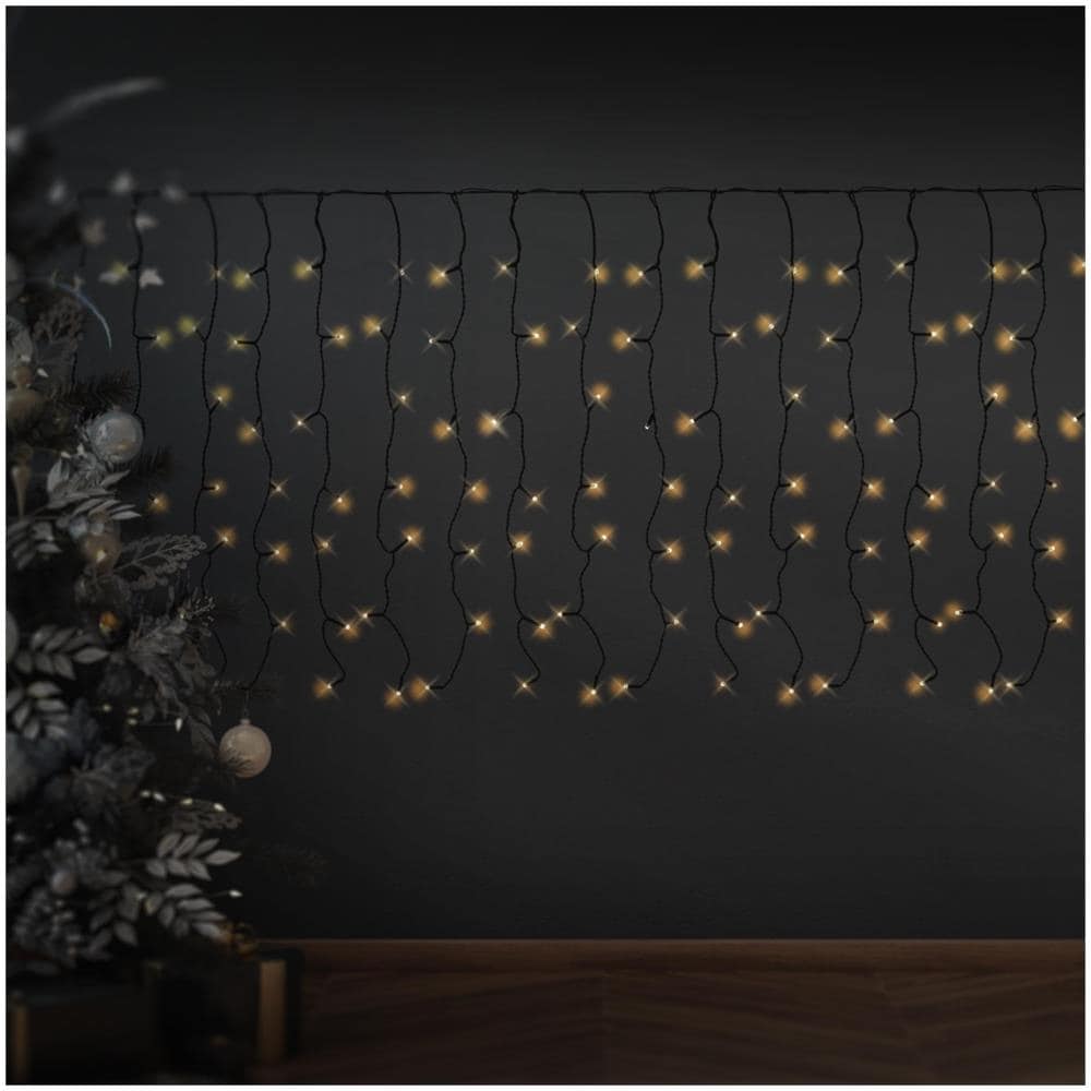 Tenda Luminosa Luci Natalizie 400 Led Bianco Caldo Ip-44 3 M Da Interno / esterno - Foto 2