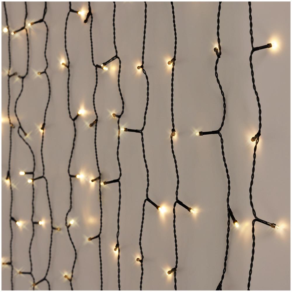 Tenda Luminosa Luci Natalizie 400 Led Bianco Caldo Ip-44 3 M Da Interno / esterno - Foto 6