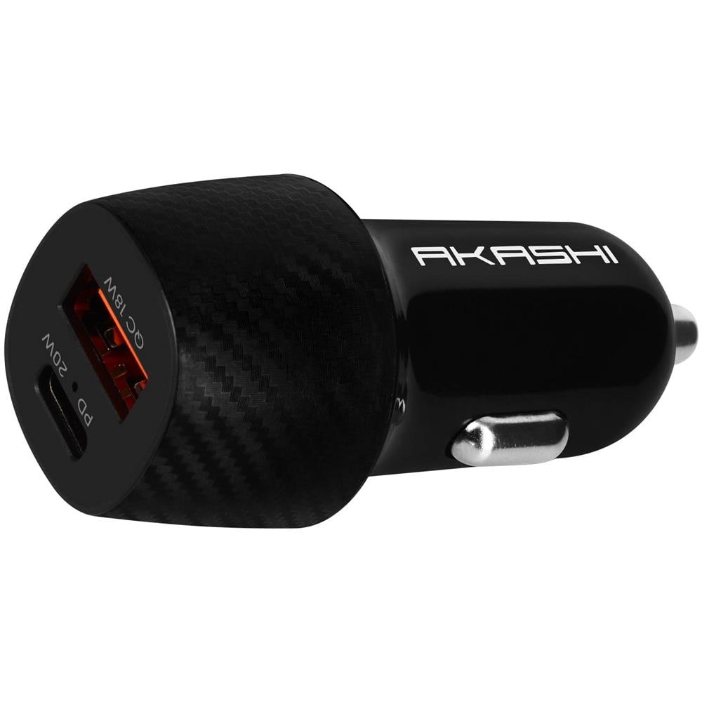 Caricatore Da Auto 20w Due Uscite Usb Qc 3.0 + Usb-c Power Delivery Nero - Foto 1
