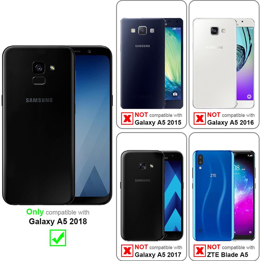 Custodia Compatibile Con Samsung Galaxy A5 2018 In Candy Nero - Coperchio Protettivo In Silicone Tpu Flessibile - Foto 2
