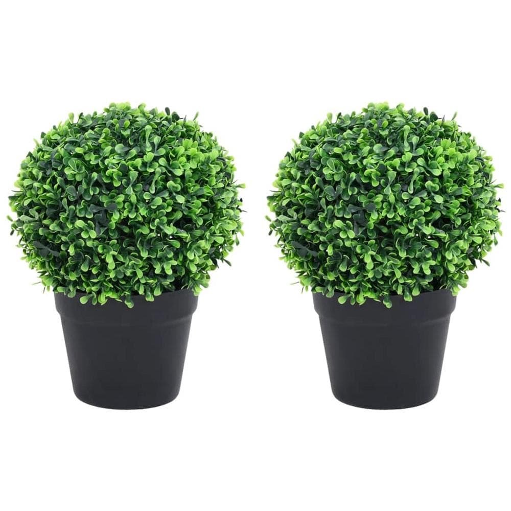 Piante Di Bosso Artificiale 2 Pz A Sfera Con Vaso Verde 32 Cm - Foto 1
