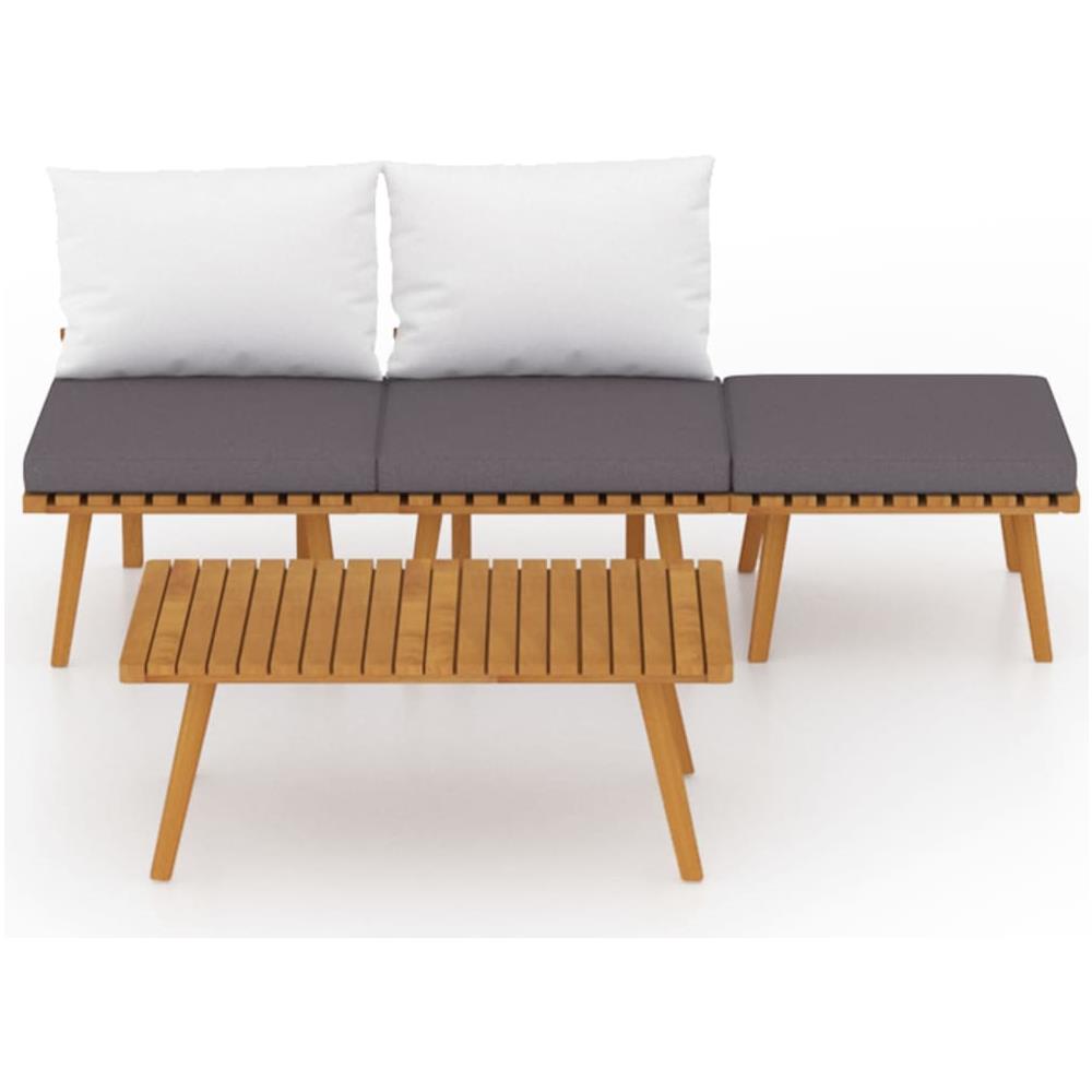 Set Divani Da Giardino 4 Pz Con Cuscini In Massello Di Acacia - Foto 3