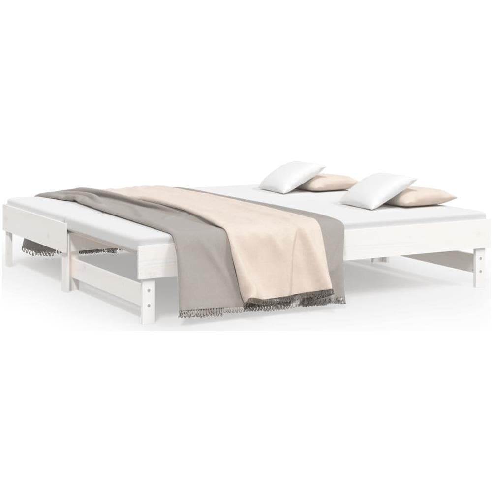 Dormeuse Estraibile Bianca 2x (90x190) Cm Legno Massello Di Pino - Foto 2