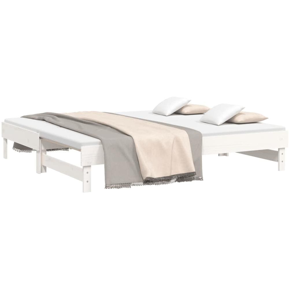 Dormeuse Estraibile Bianca 2x (90x190) Cm Legno Massello Di Pino - Foto 3