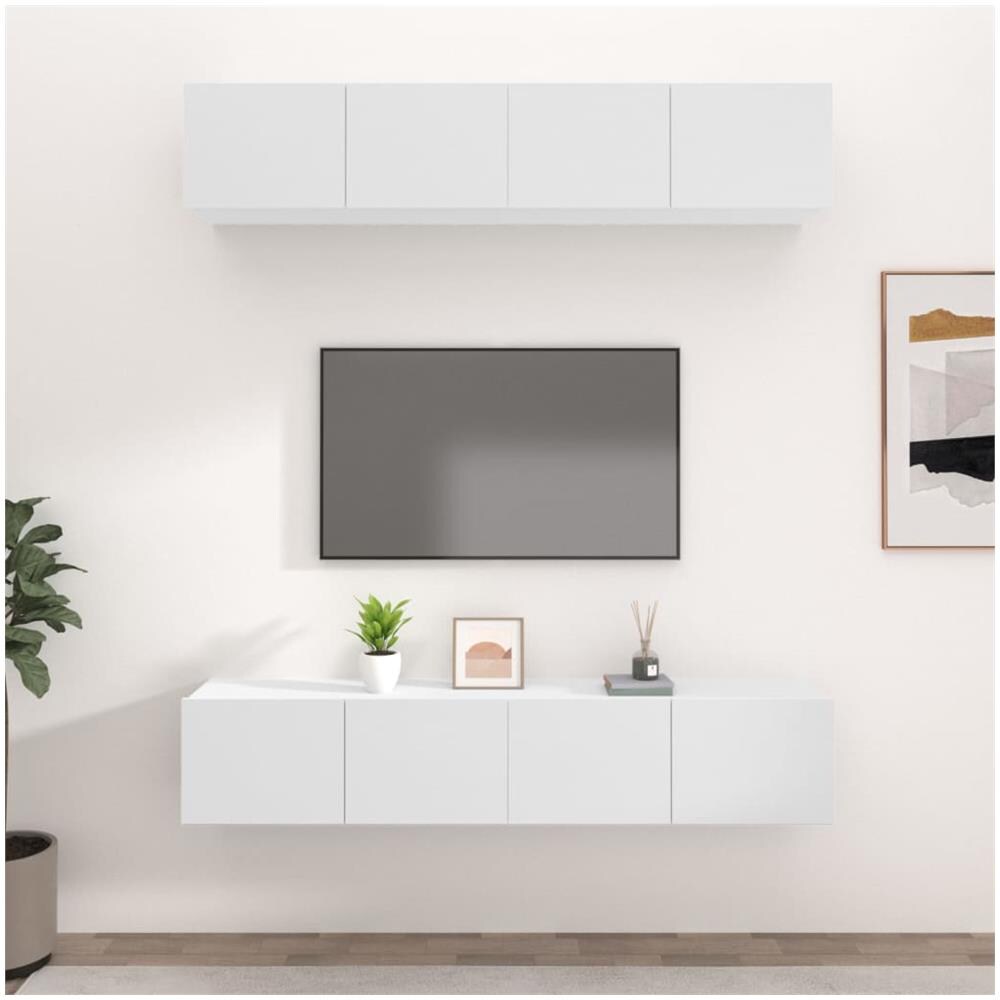 Mobili Tv 4 Pz Bianchi 80x30x30 Cm In Legno Multistrato - Foto 1