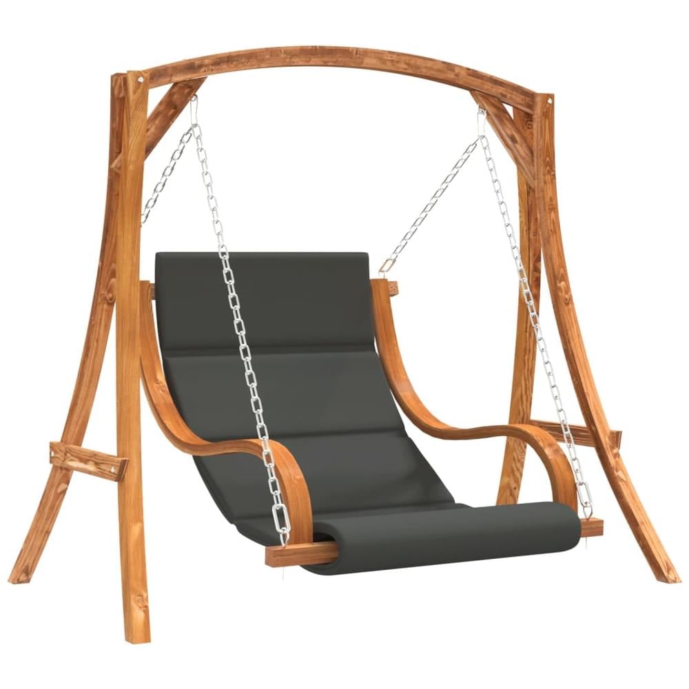 Sedia A Dondolo Con Cuscino Massello Di Abete Finitura In Teak - Foto 2