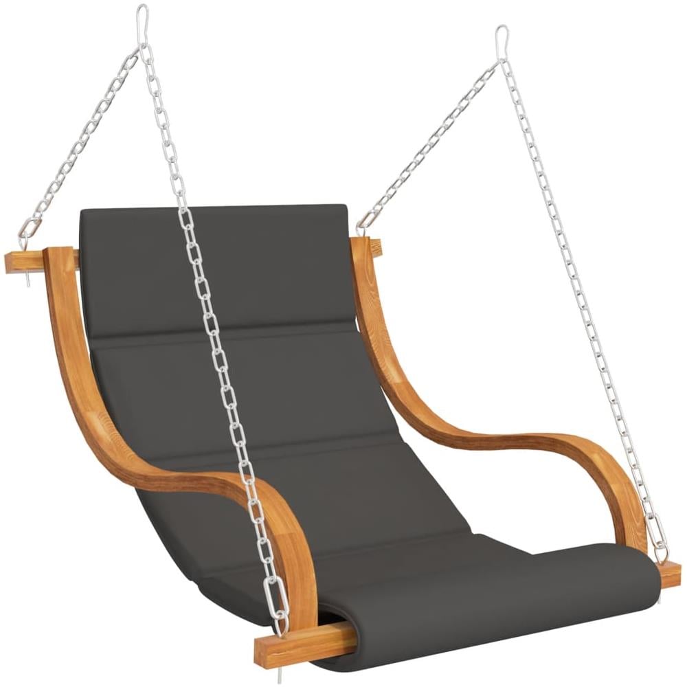 Sedia A Dondolo Con Cuscino Massello Di Abete Finitura In Teak - Foto 3