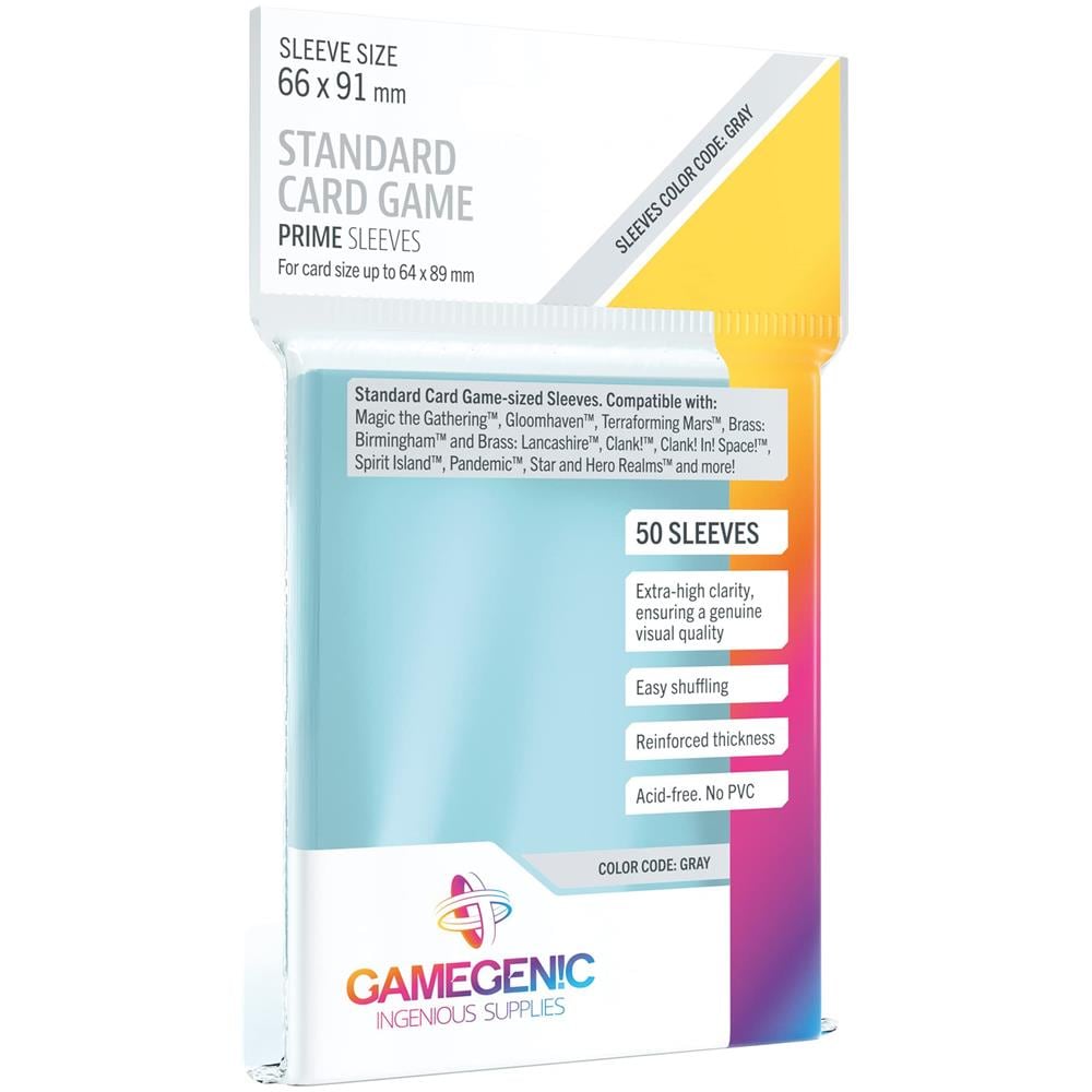 Buste Per Giochi Da Tavolo Prime Confezione Da 50 Buste Extra Trasparenti Buste Per Carte Da 66 X 91 Mm Ottimizzate Per Luso Con Giochi Di Carte Standard Protezione Delle Carte Premium Codice Colore Grigio Ffg Prodotto Da - Foto 1