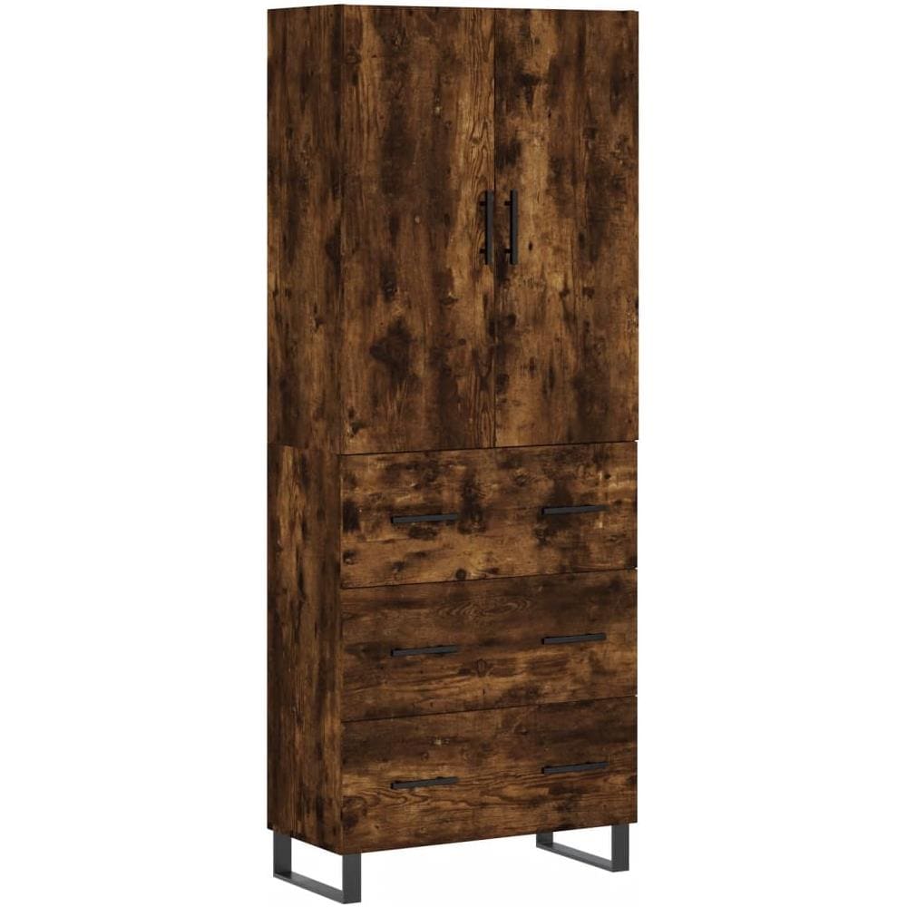 Credenza Rovere Fumo 69,5x34x180 Cm In Legno Multistrato - Foto 2