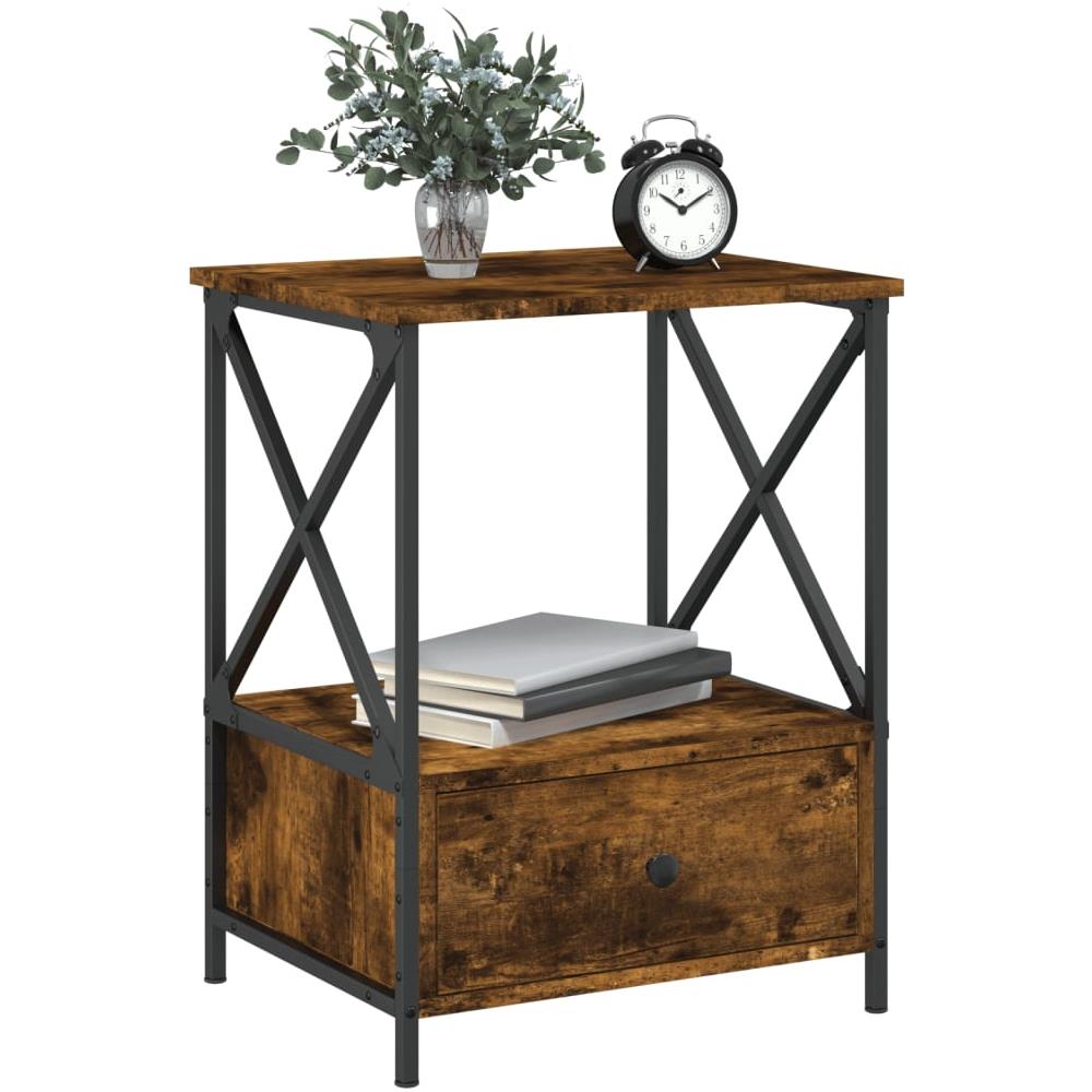 Comodini 2 Pz Rovere Fumo 50x41x65 Cm In Legno Multistrato - Foto 3