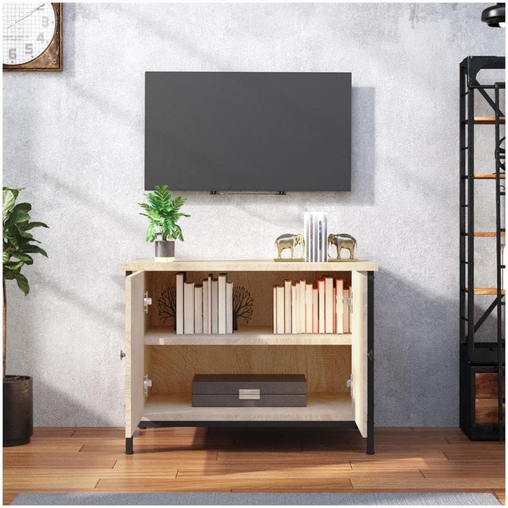 Mobile Tv Con Ante Rovere Sonoma 60x35x45 Cm Legno Multistrato - Foto 3
