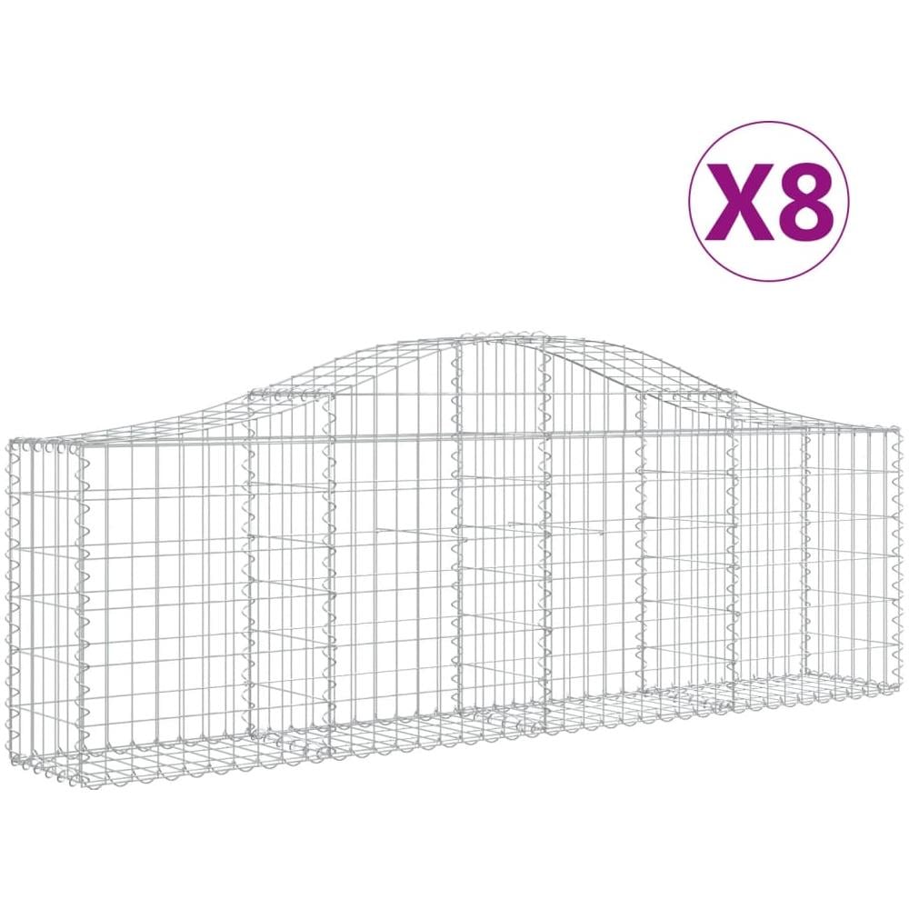 Cesti Gabbioni Ad Arco 8 Pz 200x30x60/80 Cm Ferro Zincato - Foto 2
