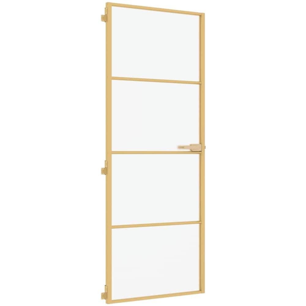 Porta Interni Sottile Oro 76x201,5cm Vetro Temperato Alluminio - Foto 2