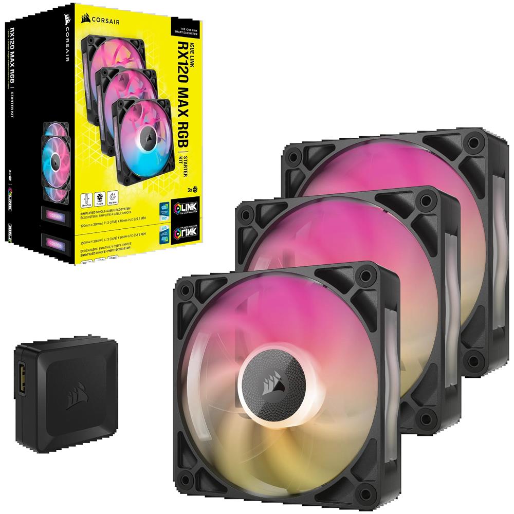 Ventola Kit da 3 RX120 MAX RGB 120mm 2000 RPM Nero - Foto 4