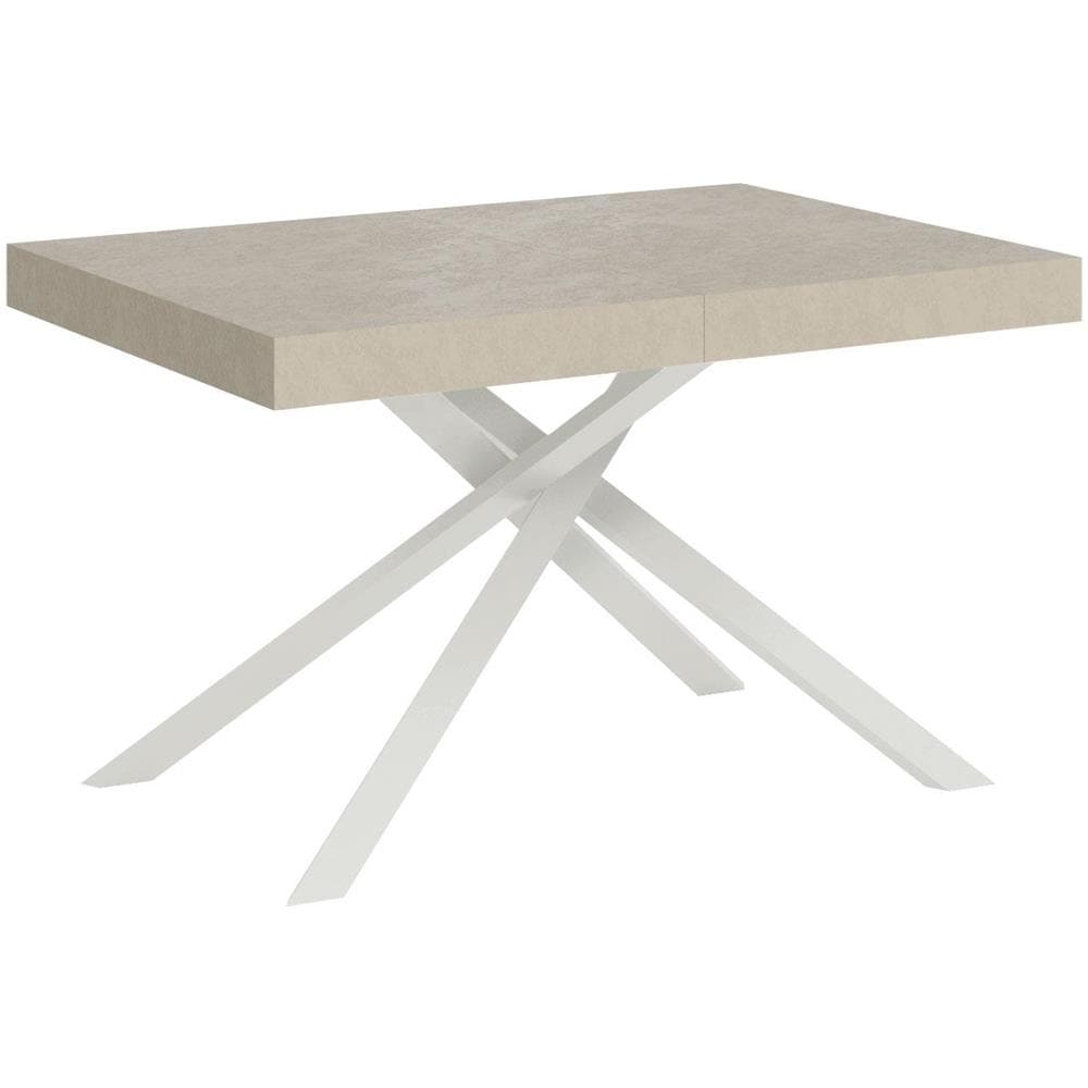Tavolo allungabile 80x140/224 cm Karida Cashmere gambe bianche - Foto 1