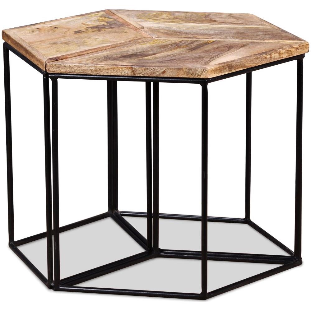 Tavolino da Salotto in Legno Massello di Mango 56x48x40 cm - Foto 2