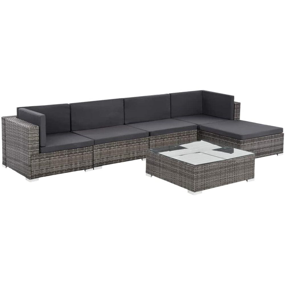 Set Divani Da Giardino 17 Pz In Polyrattan Grigio - Foto 1