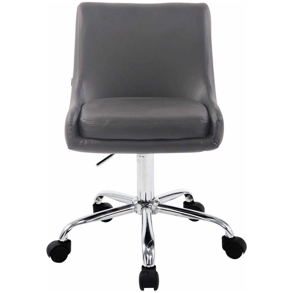 Sedia Sgabello da Lavoro con Ruote Club in Similpelle - Sedia Lavoro Studio Ambulatorio Estetista Regolabile e Girevole a 360° Grigio - Foto 2