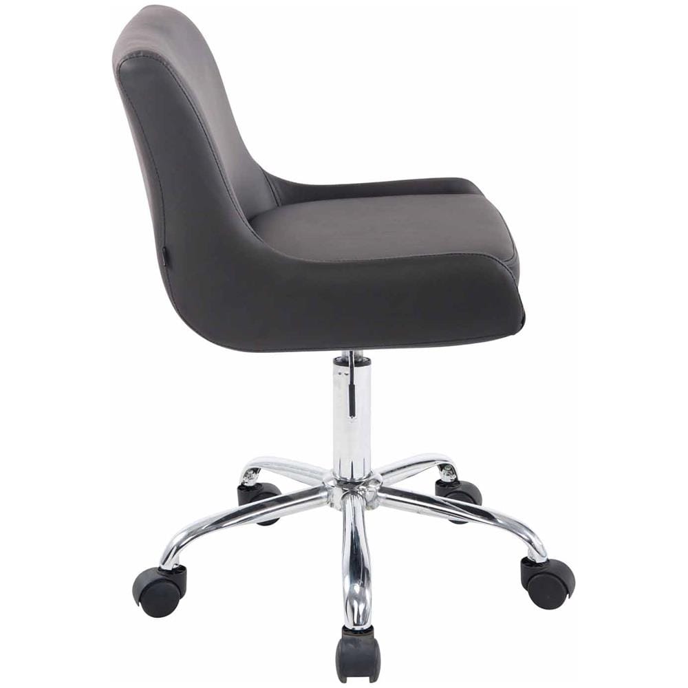 Sedia Sgabello da Lavoro con Ruote Club in Similpelle - Sedia Lavoro Studio Ambulatorio Estetista Regolabile e Girevole a 360° Grigio - Foto 3