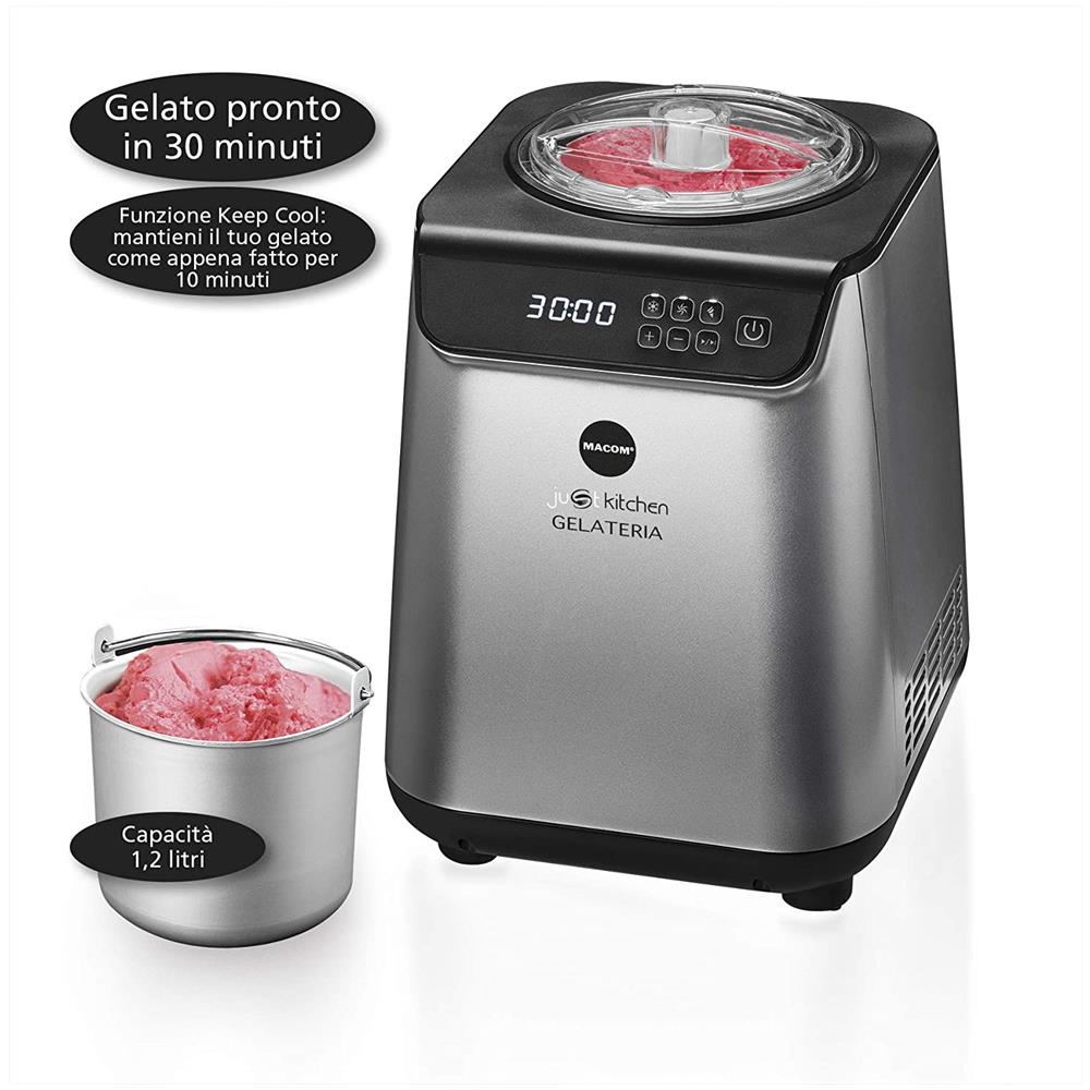 Gelateria Just Kitchen con Compressore a Struttura Verticale Salvaspazio Capacità 1,2L - Foto 4