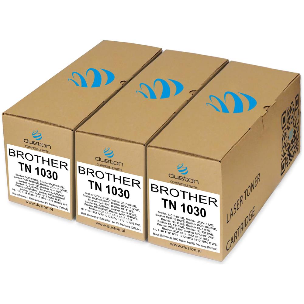 TONER COMPATIBILE - 3x Tn1030, Tn-1030 Negro Compatible Con Brother Dcp1510 Dcp1512 Dcp1610 Dcp1612 Hl1110 Hl1112 Hl1210 Mfc1810 Mfc1910 - Foto 1
