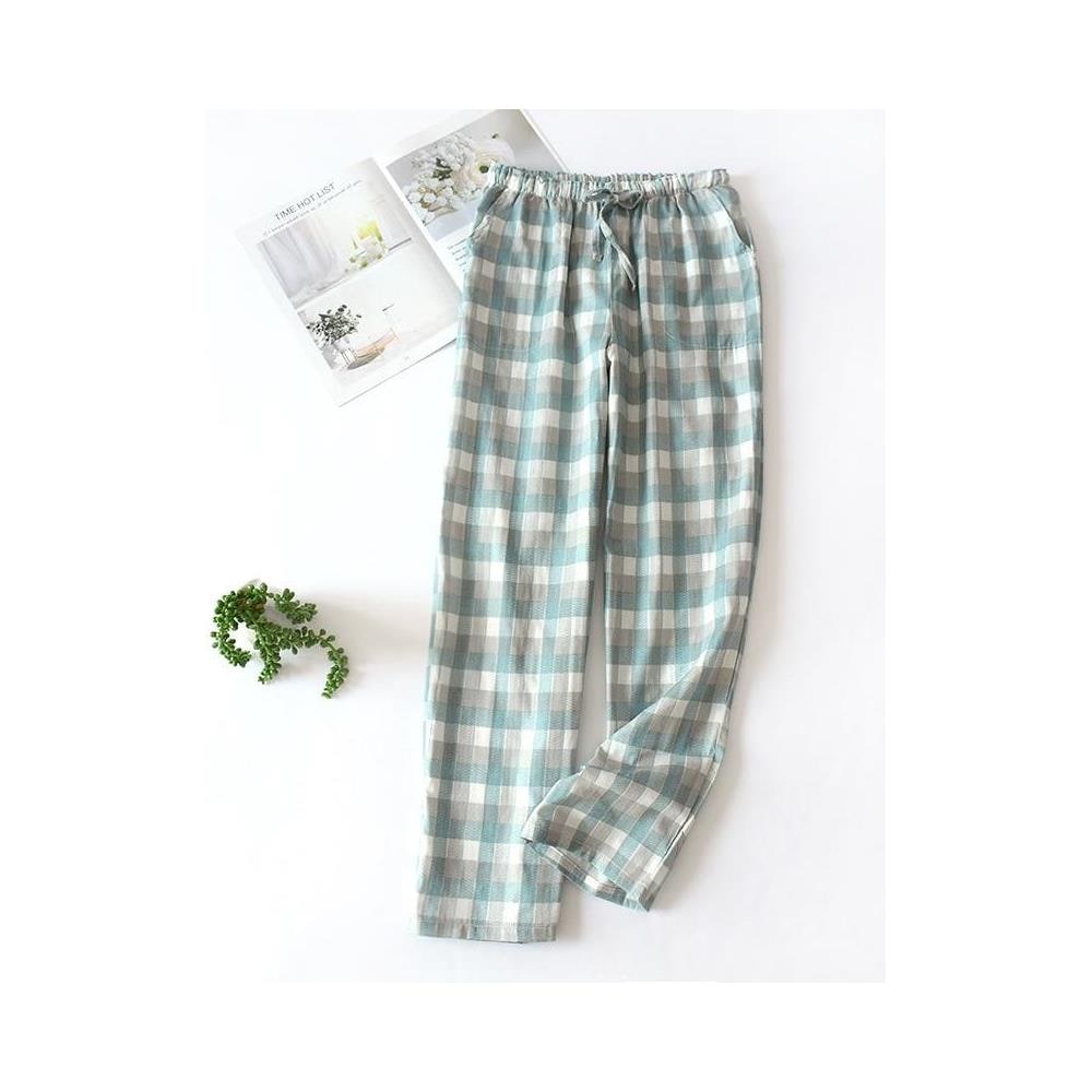 SLOWMOOSE - Pantaloni Da Casa In Cotone Garza 100% Pantaloni Da Notte Da  Donna Pantaloni Da Notte Pigiama Casual Freschi [ plaid Verde-8 / M] -  ePRICE