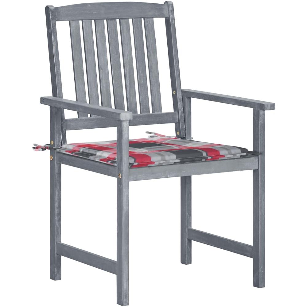 Sedie da Giardino con Cuscini 8 pz in Massello di Acacia Grigie - Foto 3